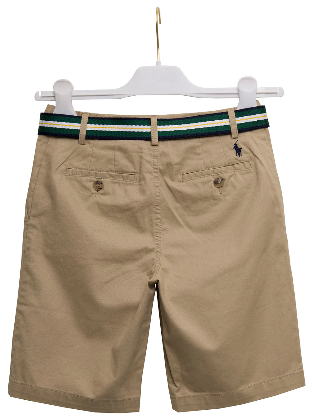 Polo Ralph Lauren Kids Boys Beige Cotton Shorts With Belt And Bermuda