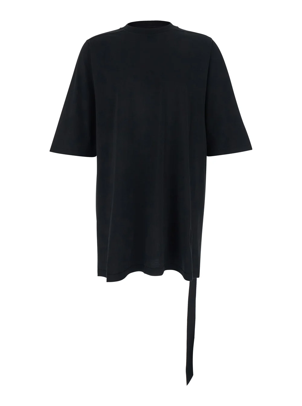 Drkshdw Black Cotton Crew Neck T-shirt with Raised Collar Tshirts And Polo Shirts