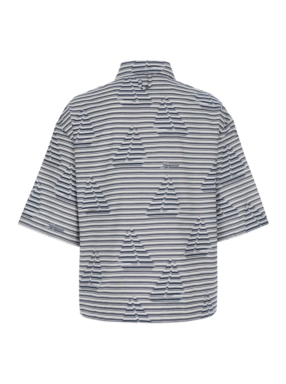 Jacquemus Blue Shirt With Classic Collar And Long Sleeves Cotton For Women Blu Blouses