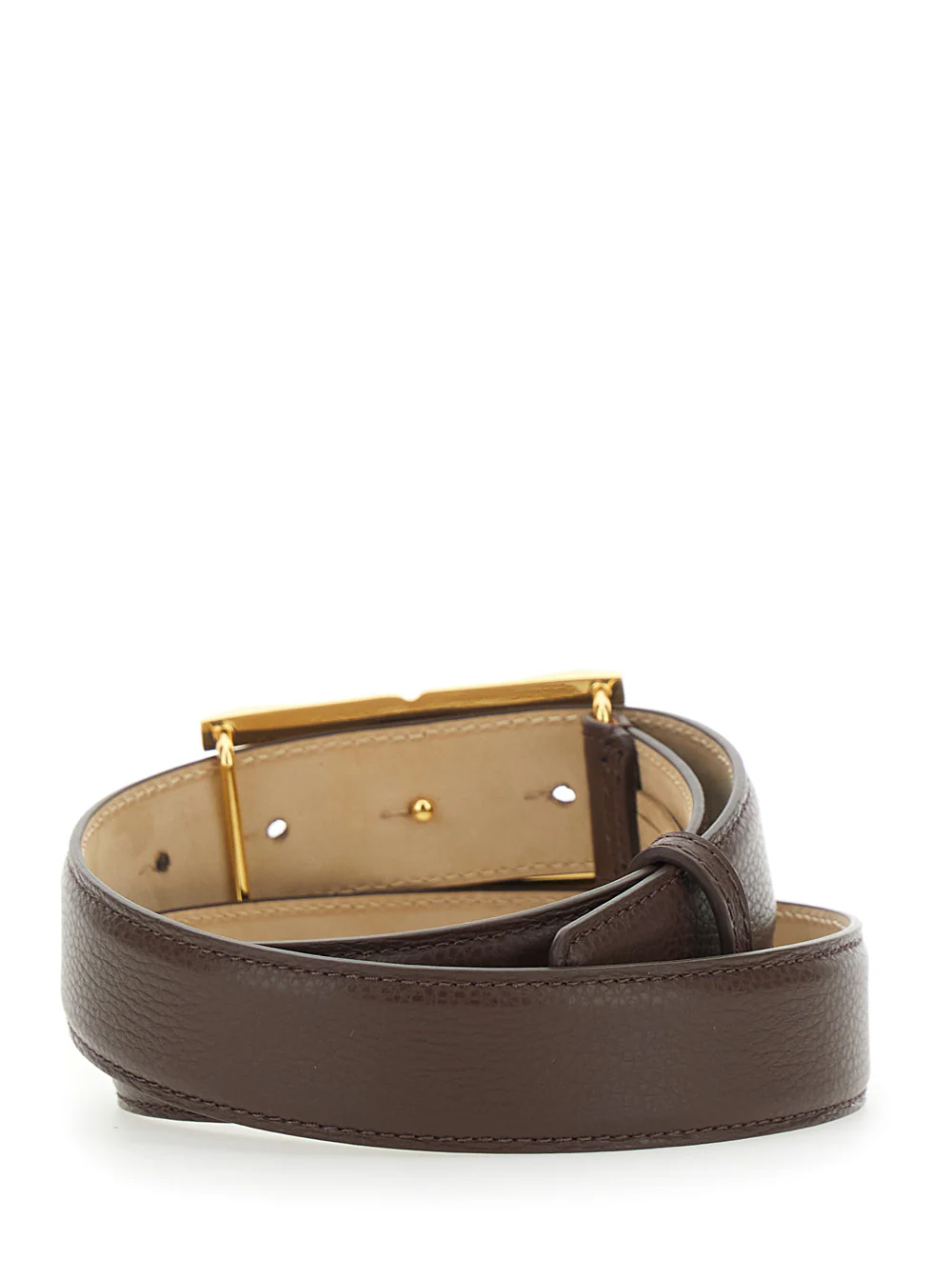 Elisabetta Franchi Belt Ct88s62e2644 Brown With Metal Details Leather Women