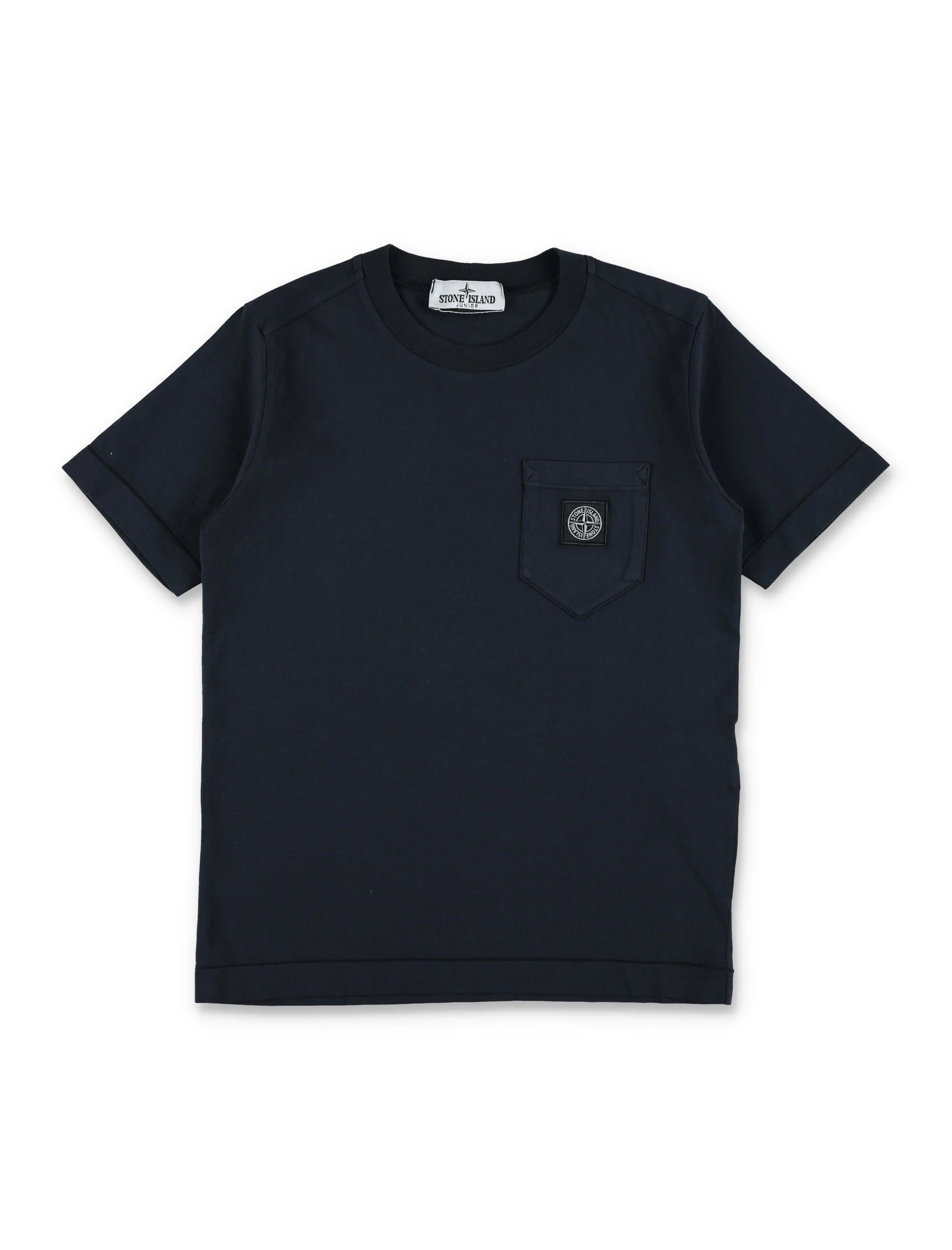 Stone Island Junior Patch Pocket T-Shirt Navy Cotton