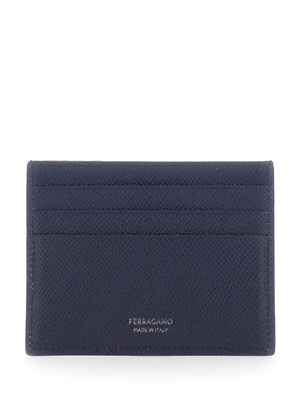 Ferragamo Micro Gancio Portacarte Blue Black Blu Calf Leather Products