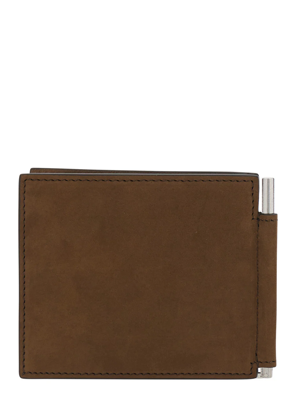 Tom Ford Brown Wallet with Embossed Logo Lettering and Money Clip in Leather for Men Calf Products