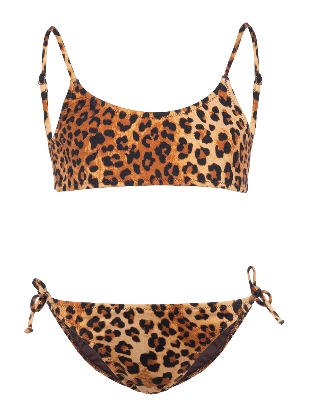Mc2 Saint Barth Kids Bikini JAIDEN - SAND LEOPARD with animalier print Tech Fabric Brown Child Beachwear