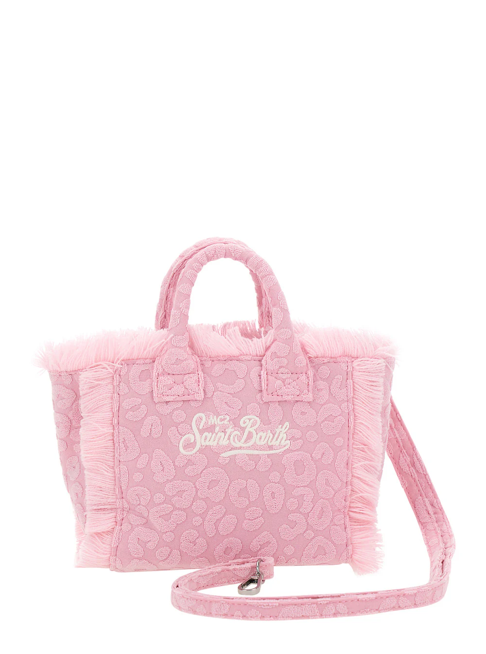 Mc2 Saint Barth Kids Handbag VANITY MINI SPONGE with Leopard Motif in Pink Women Hand Bags