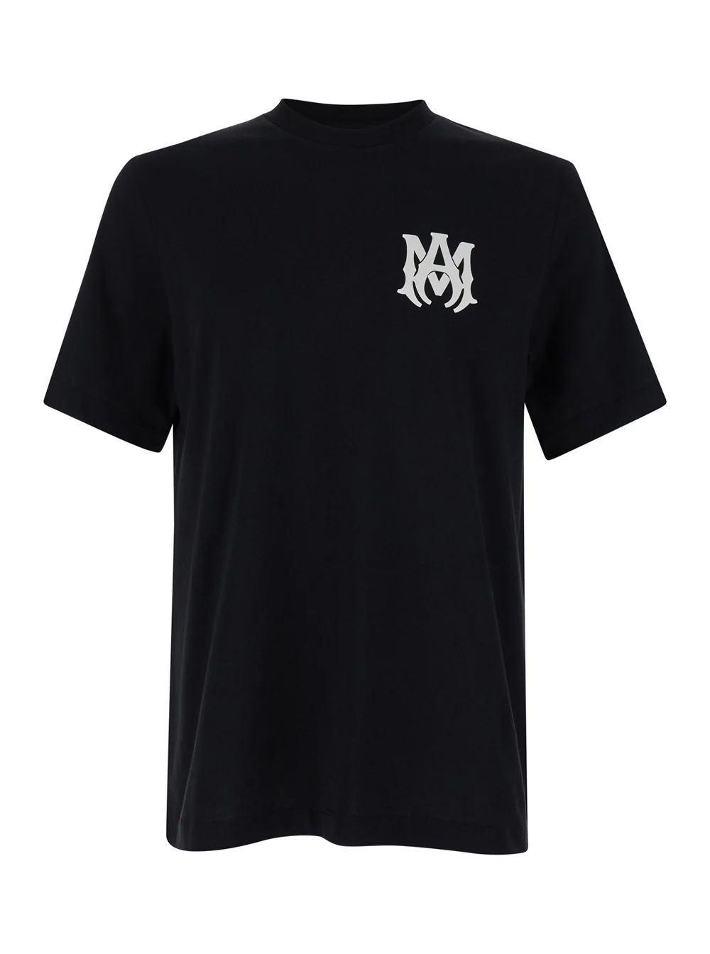 Amiri Black T-Shirt With Contrast Monogram Cotton Men Tshirts And Polo Shirts