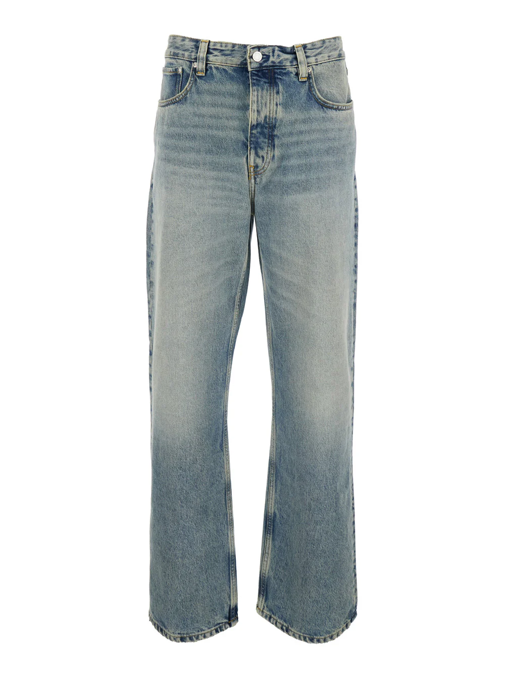 Won Hundred Five-pocket Jeans with Faded Effect in Blue Denim for Men Light Organic Cotton