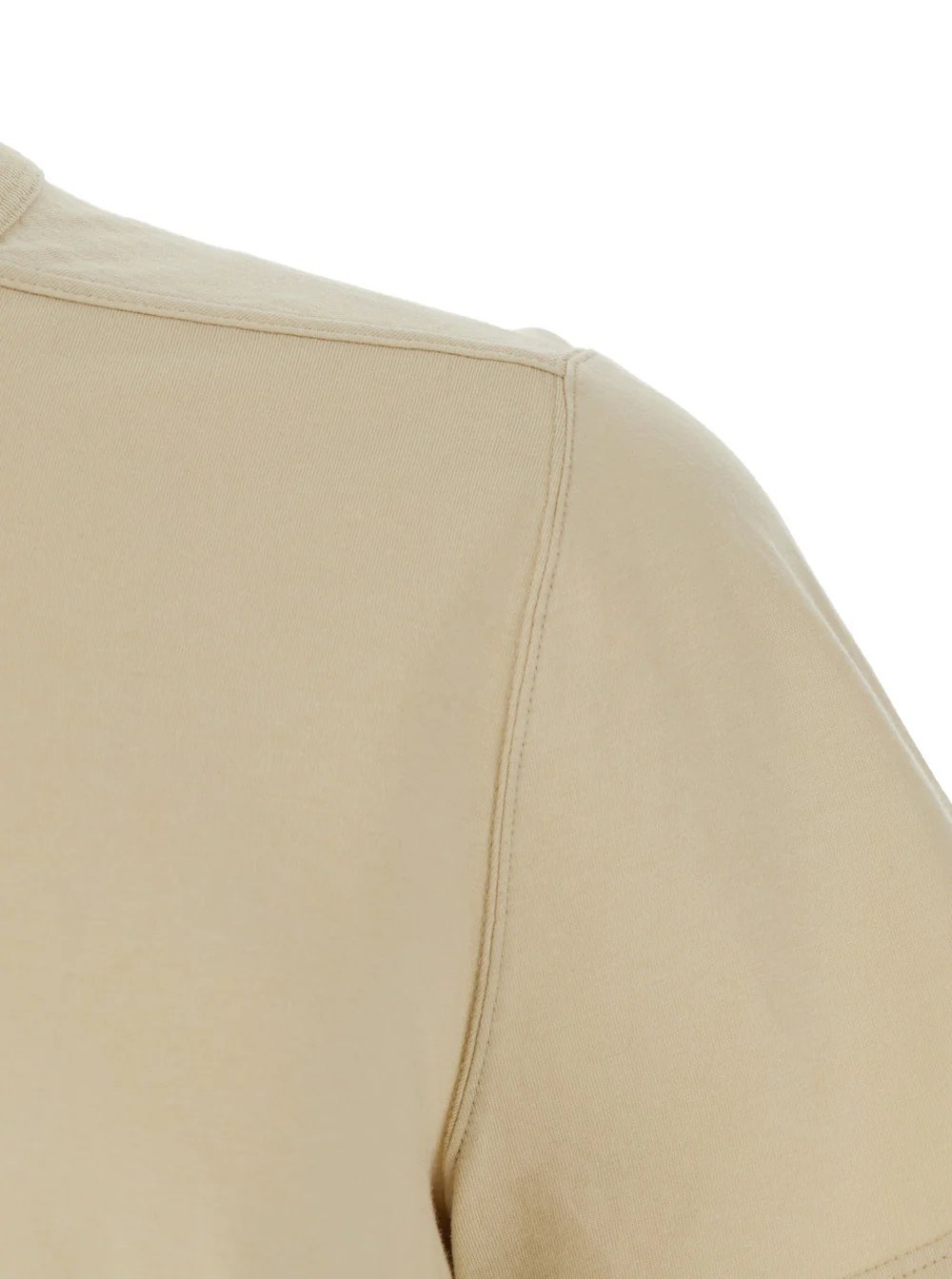 Rick Owens Crew Neck T-Shirt with Tone-on-Tone Stitching in Beige Cotton for Men Tshirts And Polo Shirts