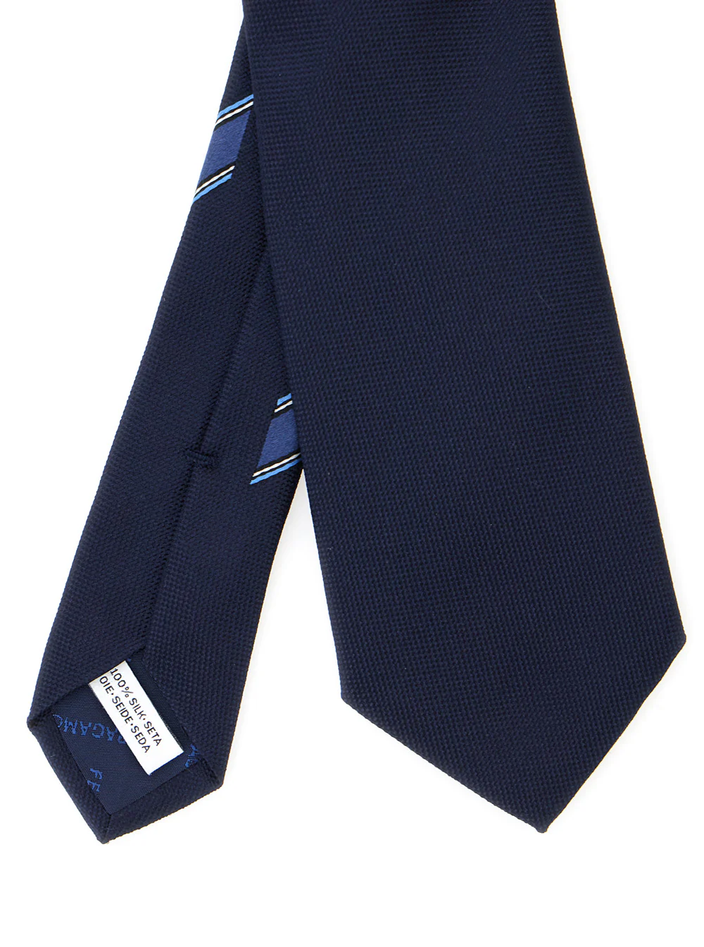 Ferragamo Blue TIe with Logo on the Front in Silk Man Blu Papillon And Ties