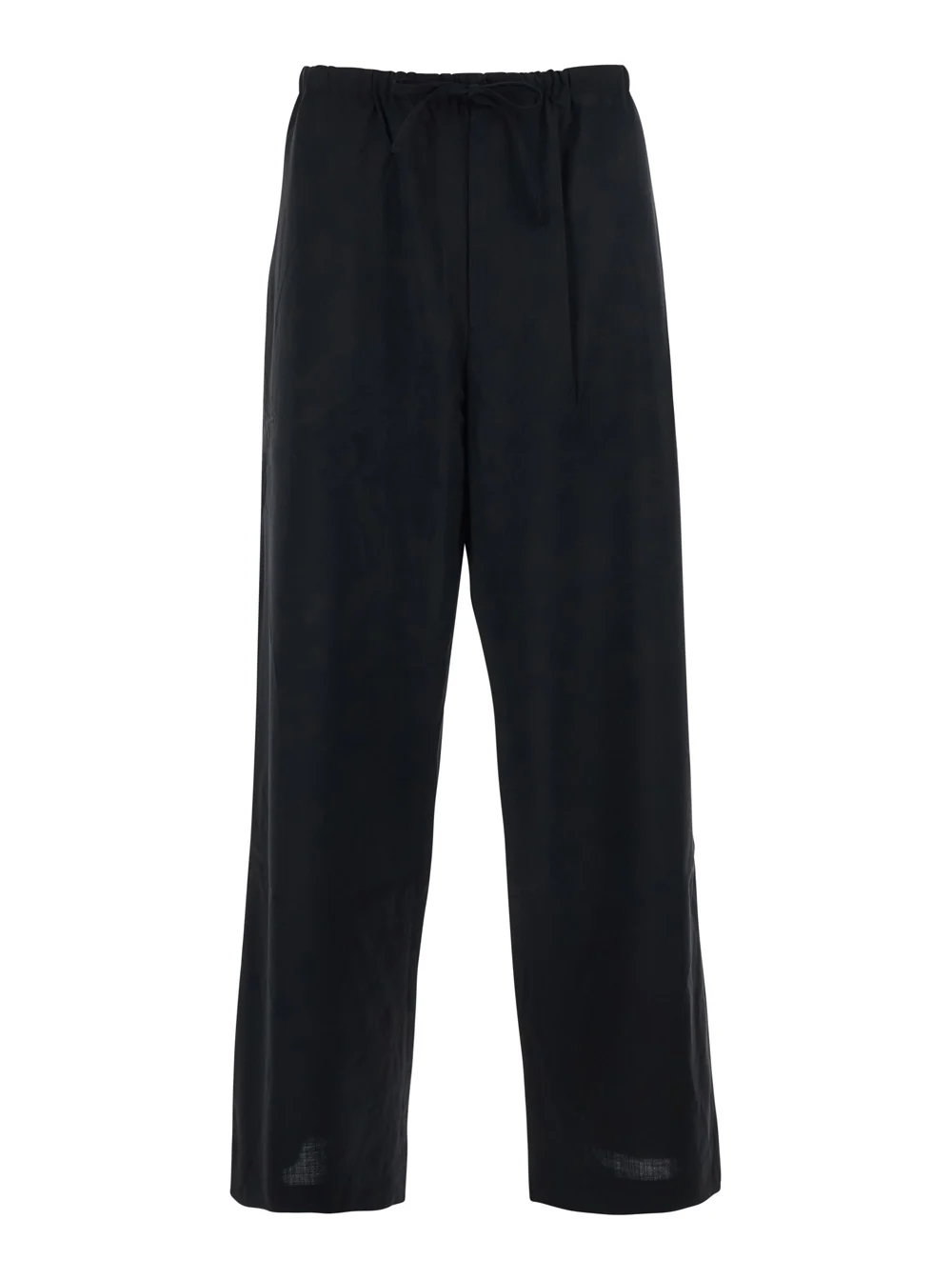 Tonywack Black Pants with Drawstring Waist in Wool Blend Man Polyester Polyurethane Trousers