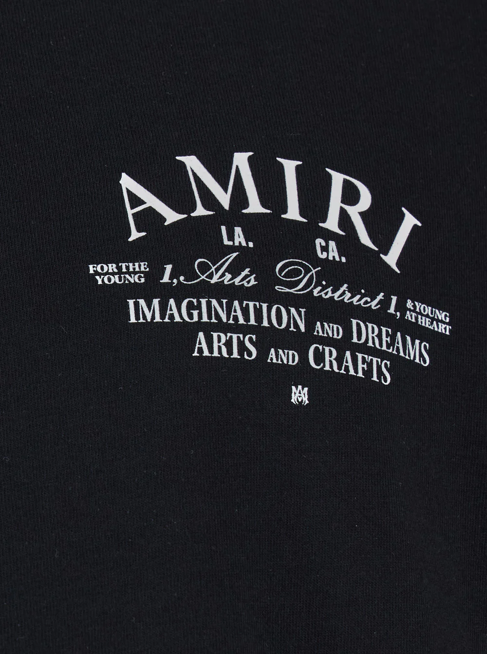Amiri Crew Neck T-Shirt With Logo Print On The Front Black Cotton For Men Tshirts And Polo Shirts