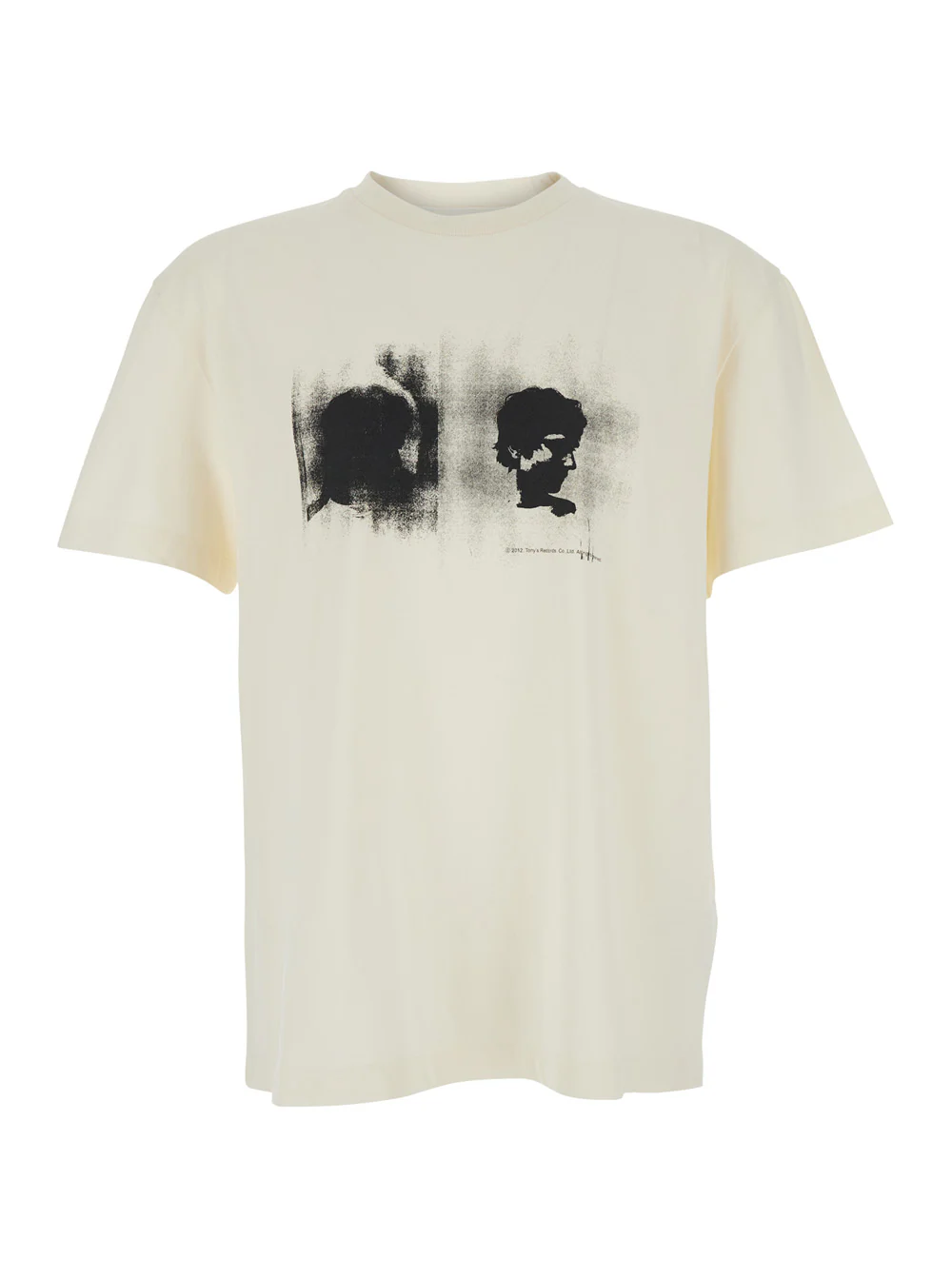 Tonywack White Crewneck T-Shirt with Print on the Front in Cotton Man Tshirts And Polo Shirts