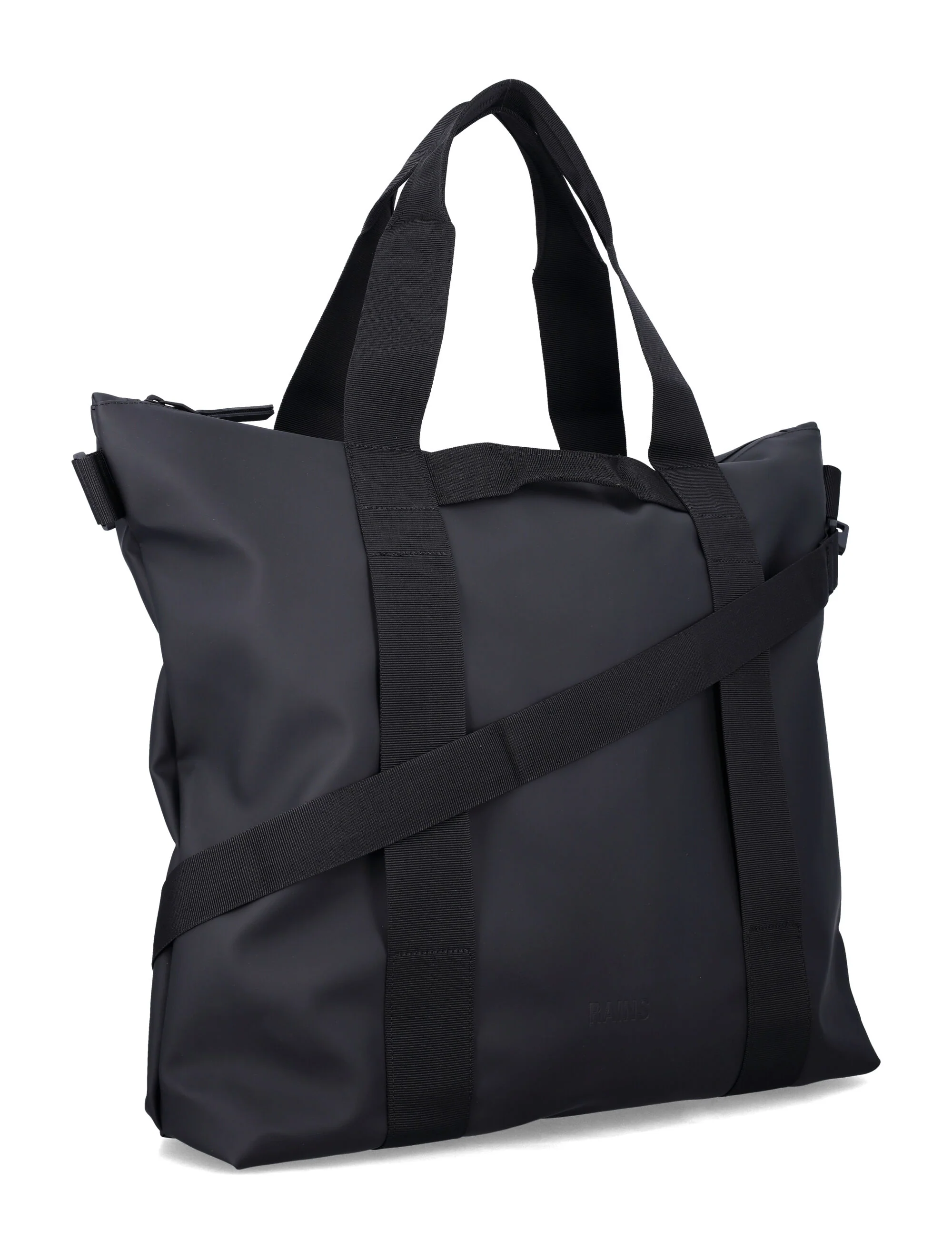 Rains Black Waterproof Tote Bag Polyester Coating