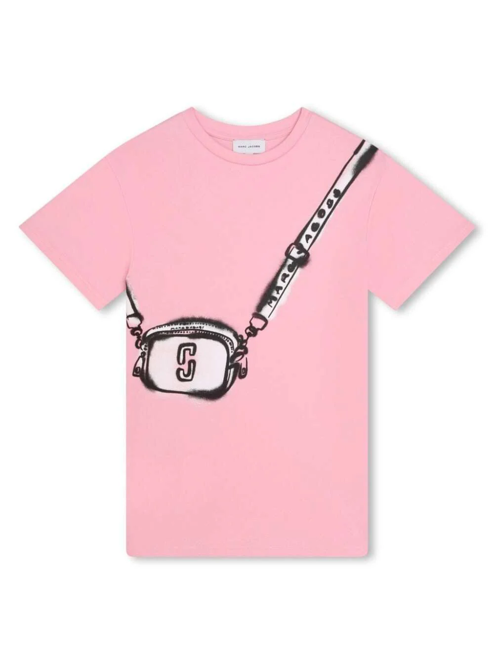Marc Jacobs Kids Pink Short Sleeve Dress With Bag Print Cotton Girl