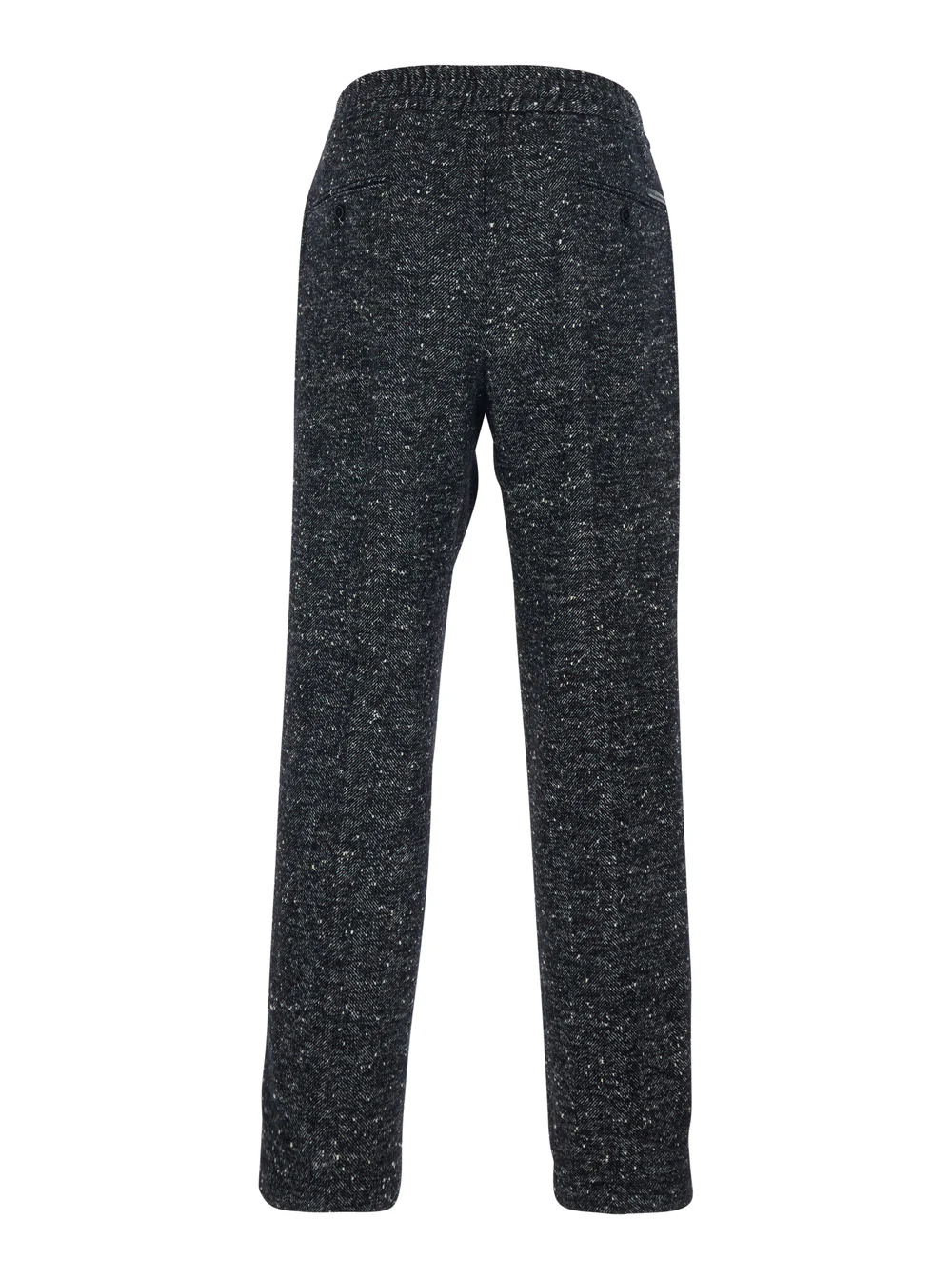 Dolce & Gabbana Dark Grey Trousers with Elasticated Waist Drawstring in Wool Blend Man Polyamide Virgin