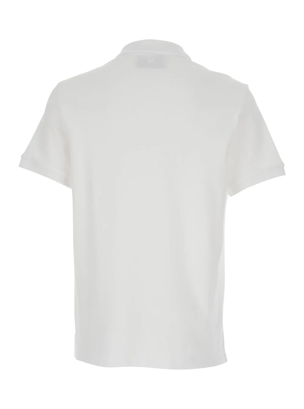 AMI Paris White Polo Shirt With Adc Embroidery On The Front And Classic Cotton Collar For Men Tshirts