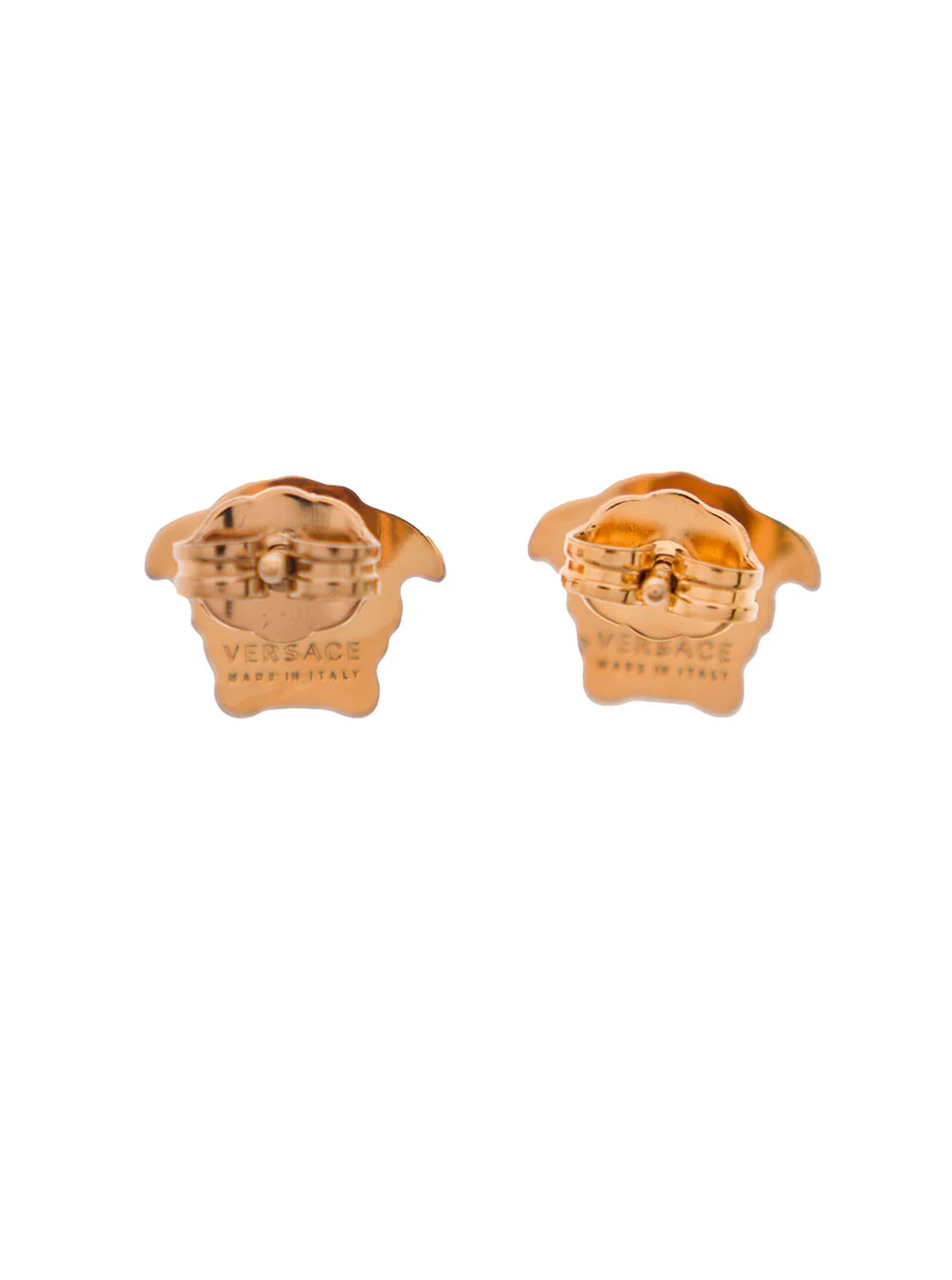 Versace Medusa Head Earrings in Gold Brass Metallic Metal