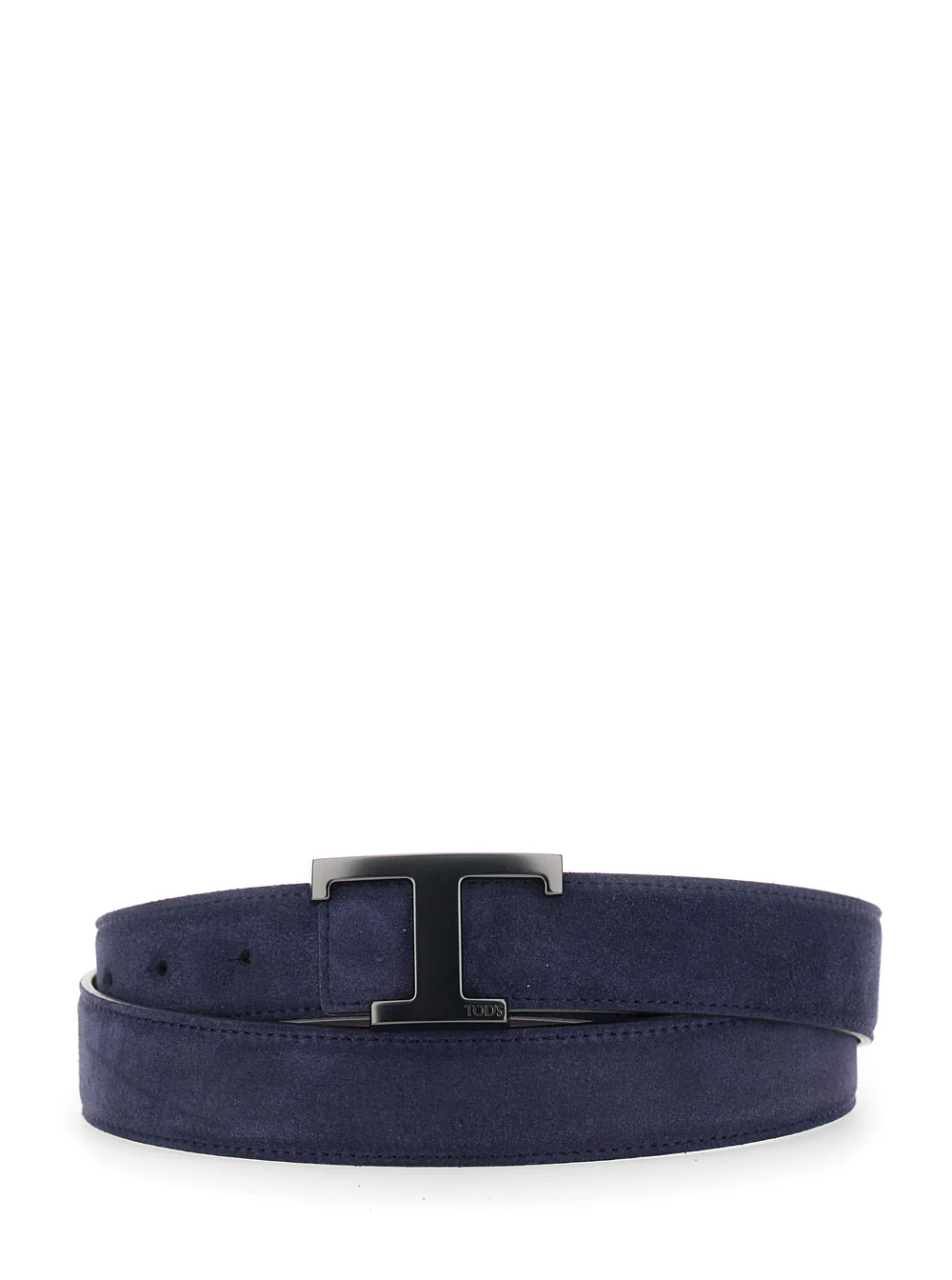 Tod's Reversible T Timeless Belt Blue Suede Unisex Blu