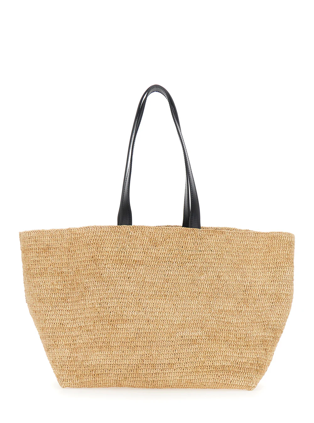 AMI Paris Beige Tote Bag With Adc Logo Patch On The Front Raffia For Men