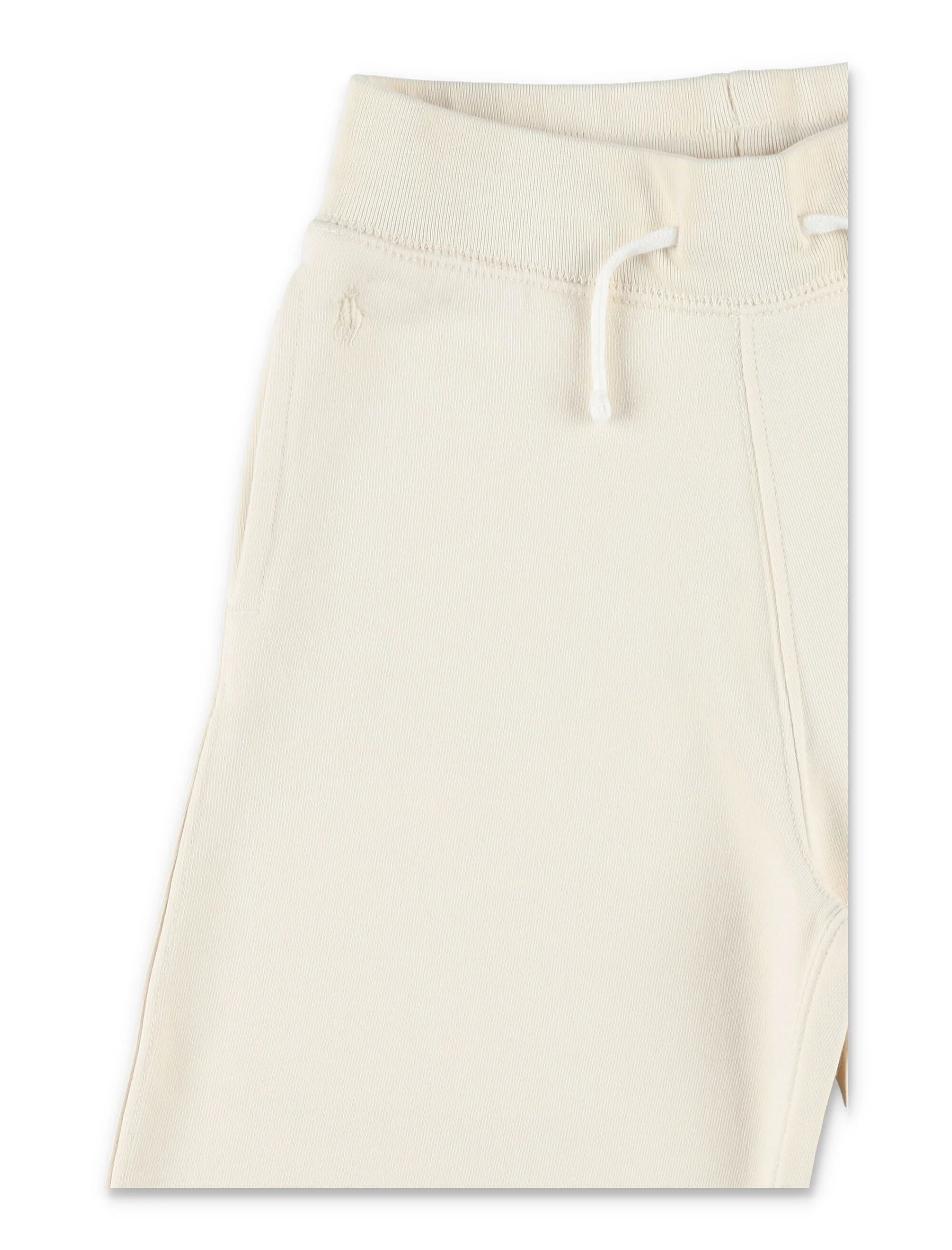 Polo Ralph Lauren Wide-Leg Girls Tracksuit Bottom Cream Cotton Sweatpants