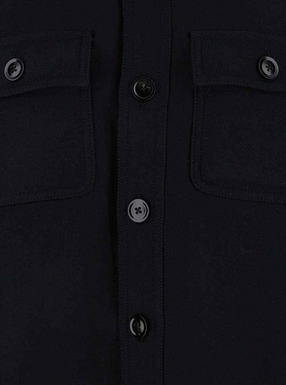 Tom Ford Black Jacket with Flap Pockets on the Chest in Wool Man Silk Outerwear