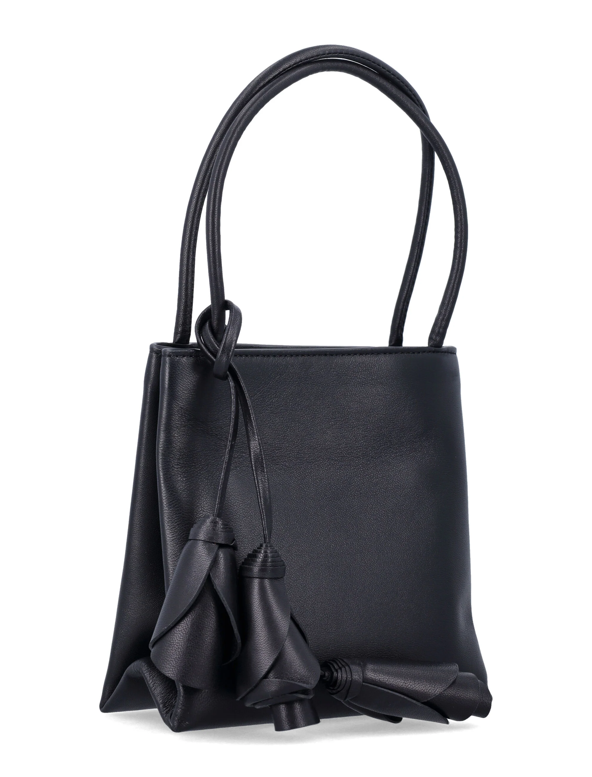 Magda Butrym Black Leather Julia Bag Lamb Lining Tote