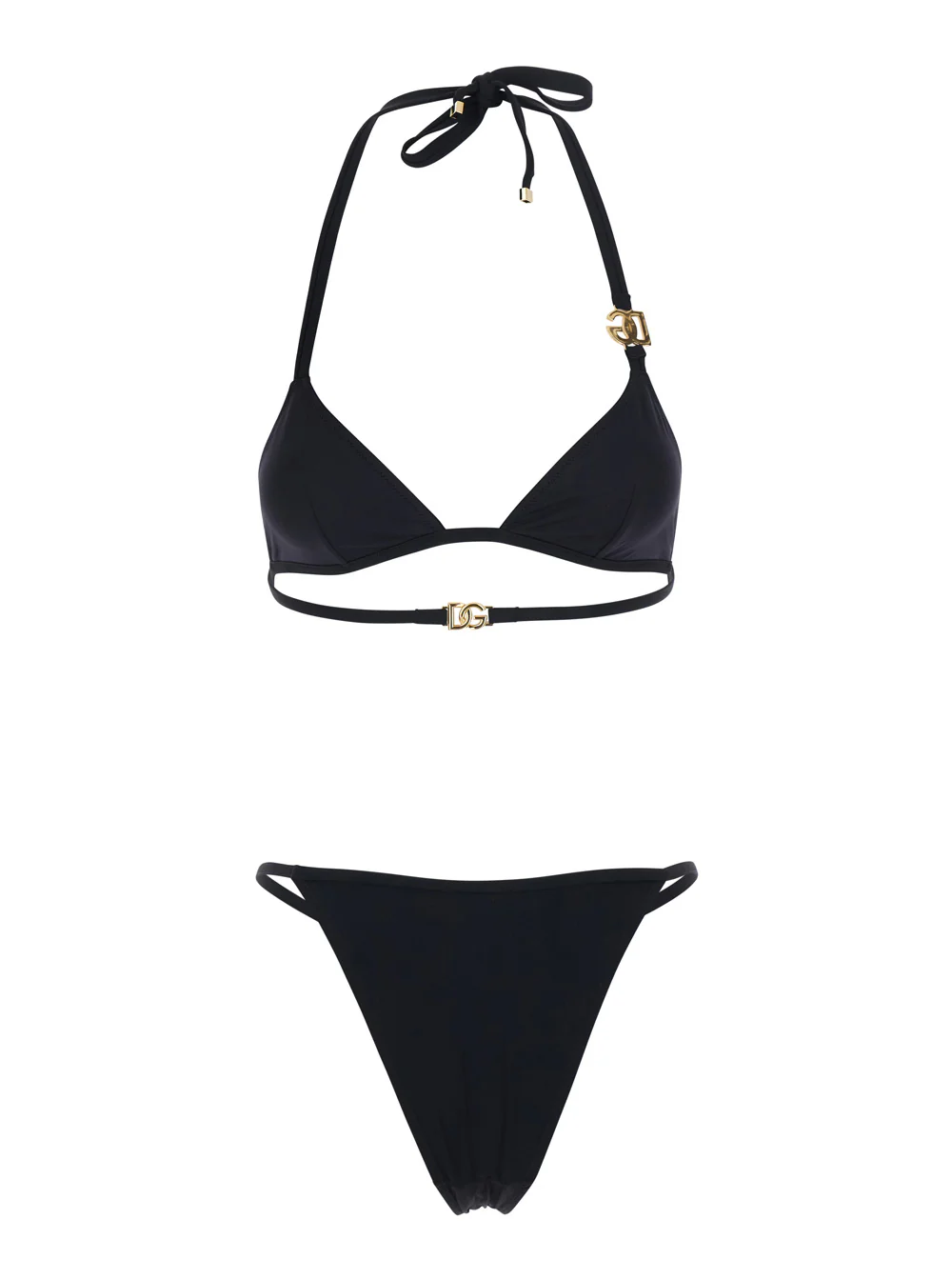 Dolce & Gabbana Triangolo + Tanga Black Beachwear