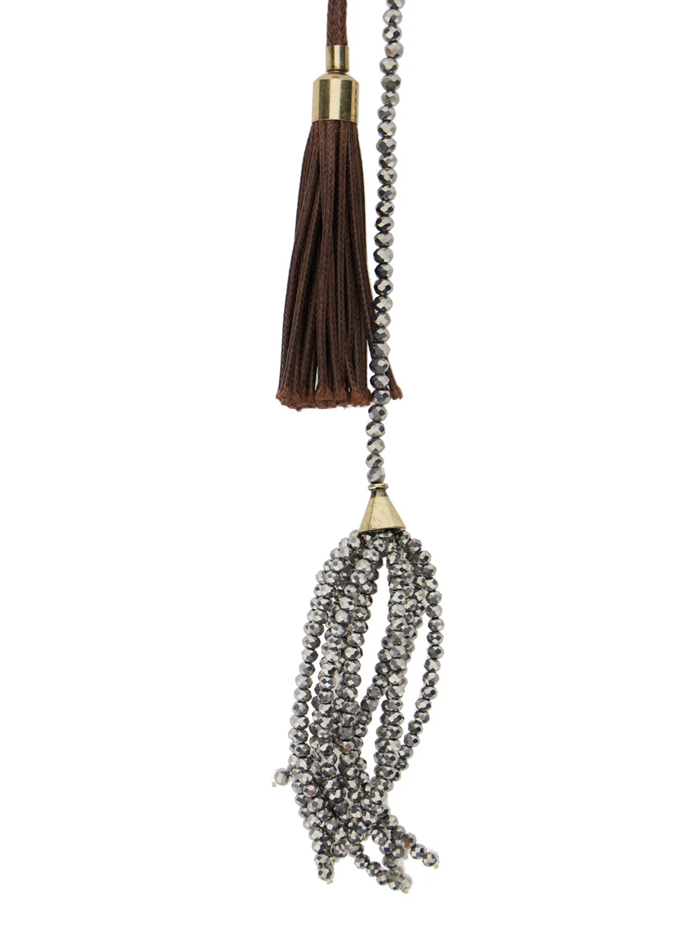 Antonelli Kurtis Necklace with Bead Decoration and Tassel Detail in Glass Blend for Women Metallic Necklaces