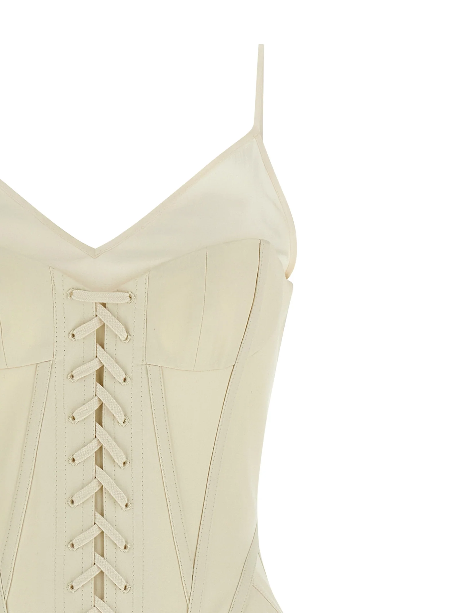 Alexander McQueen Corset Dress White Cotton