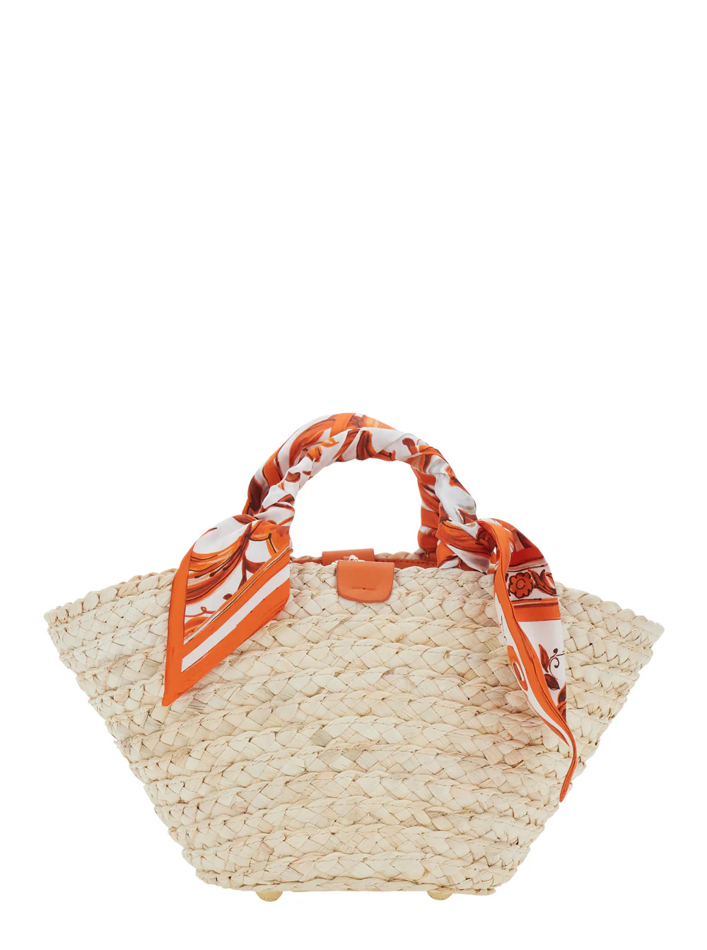 Dolce & Gabbana Coffa Maiolica Print Orange Hand Bags