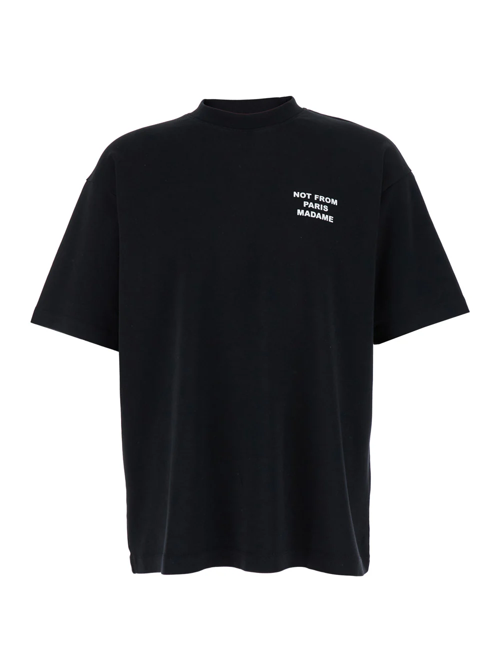 DrôLe De Monsieur T-Shirt Not From Paris Madame With Contrast Print Black Cotton Men Tshirts And Polo Shirts