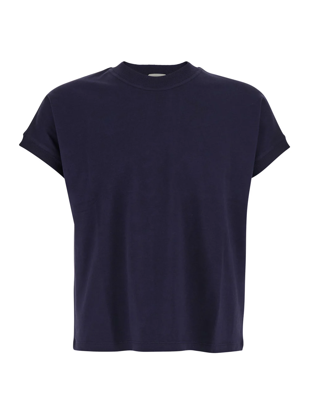 Versace Blue Vintage T-Shirt With Round Neck And Front Logo For Men Blu Cotton Elastane Tshirts Polo Shirts