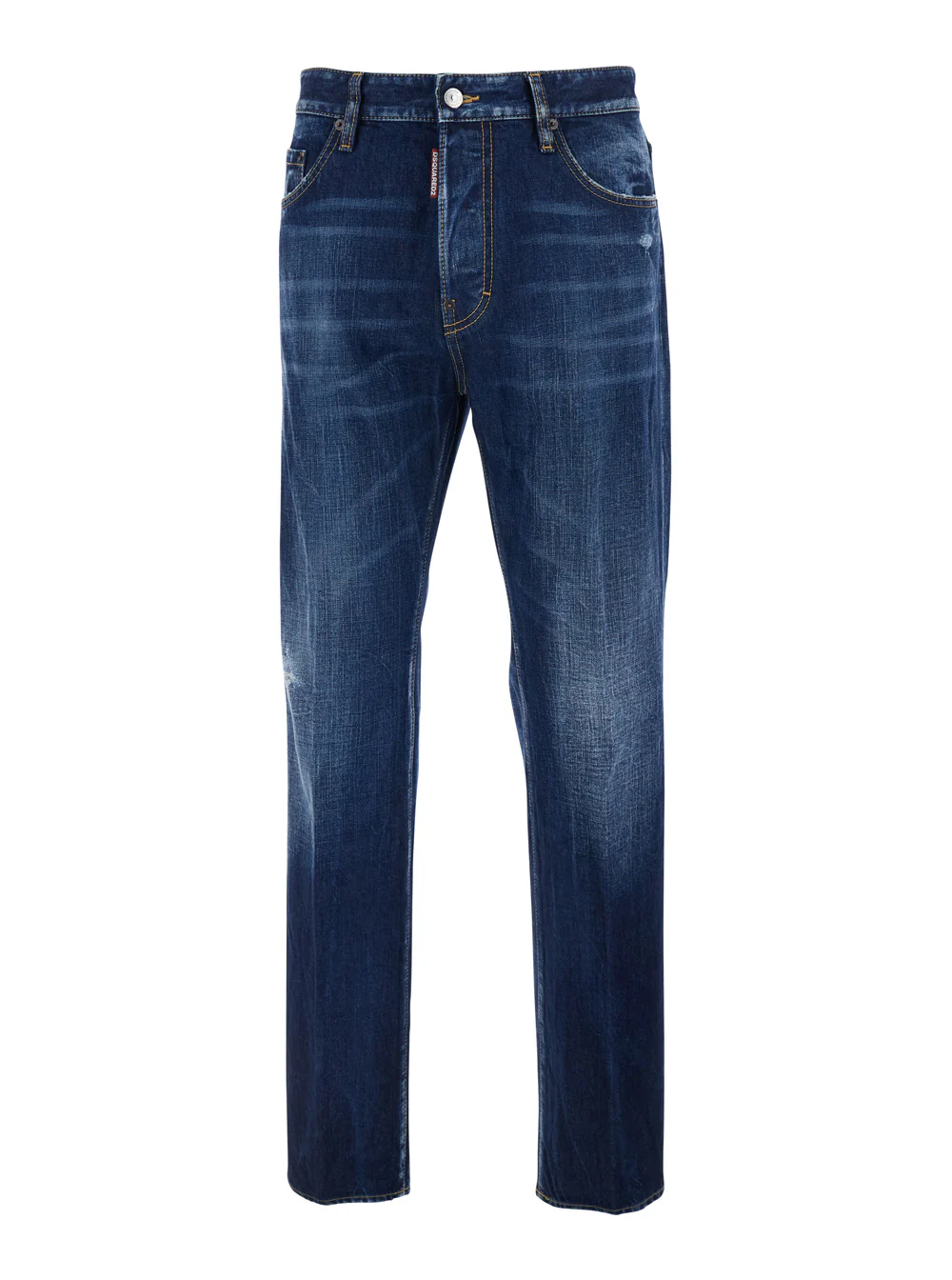Dsquared2 642 Blue Jeans with Logo Patch on the Rear in Denim Man Blu