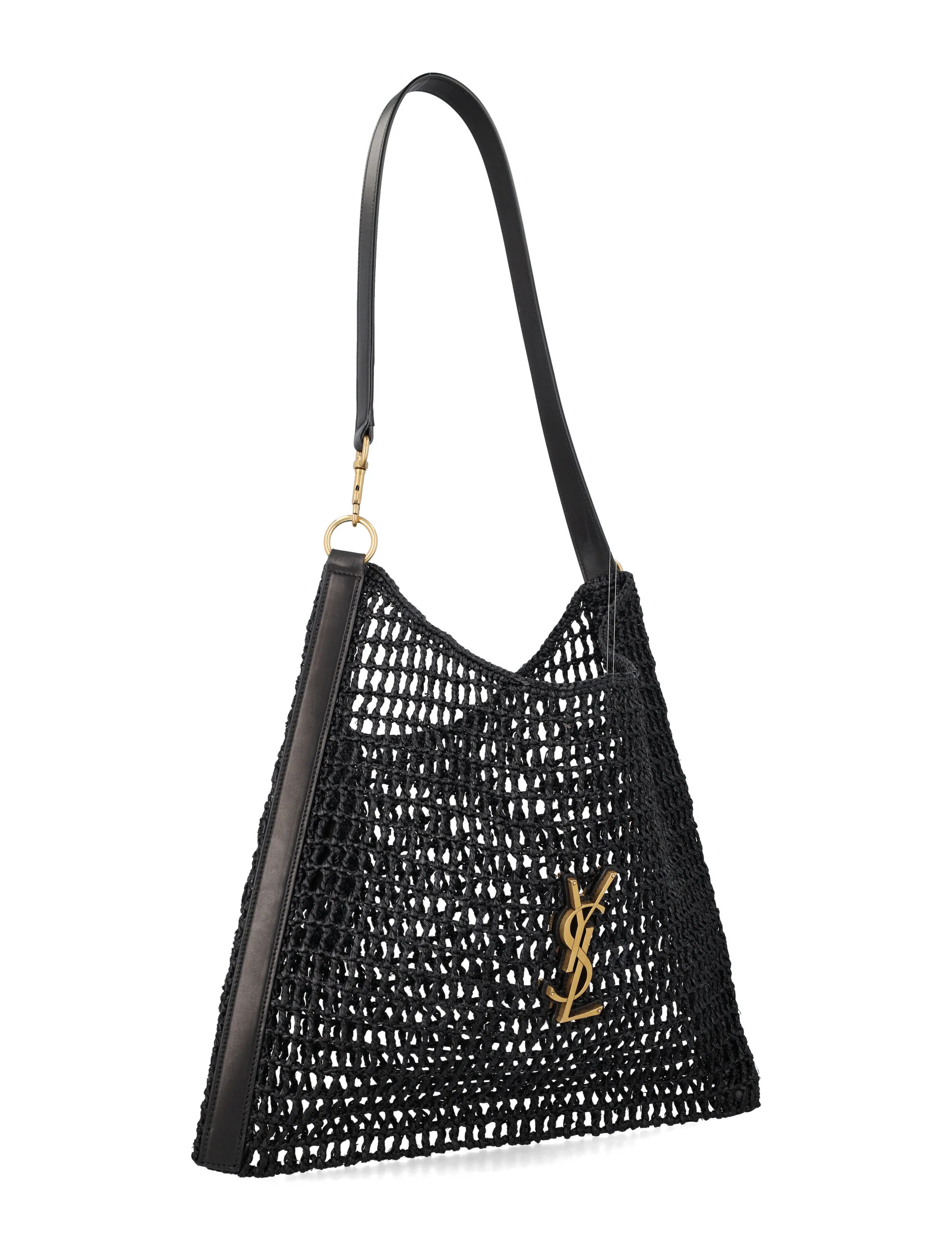 Saint Laurent BV raffia tote bag Black Rafia