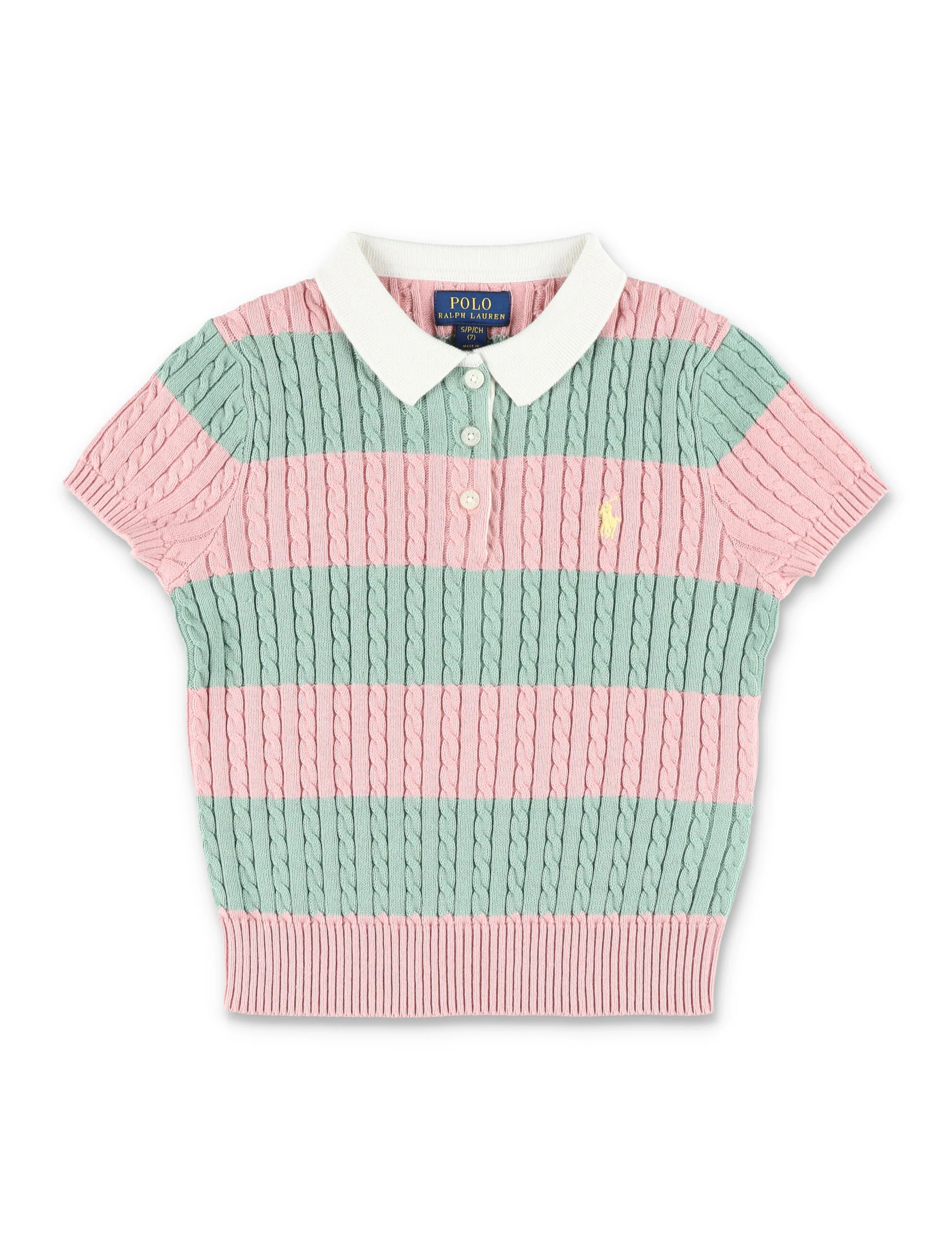 Polo Ralph Lauren Knit Set Dress For Girls Pink/green Cotton