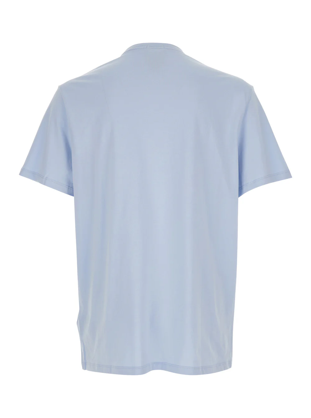 Crew Neck T-shirt CALVIN KLEIN with Logo on the Front in Blue Cotton for Men Light Tshirts And Polo Shirts