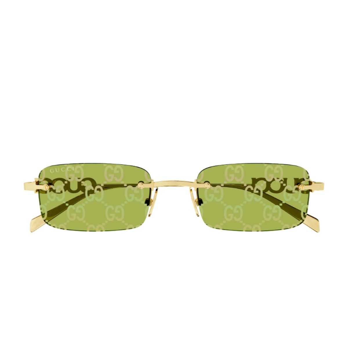 Gucci Gg1808s Linea Name Of Brand Gold/green Metallo Sunglasses