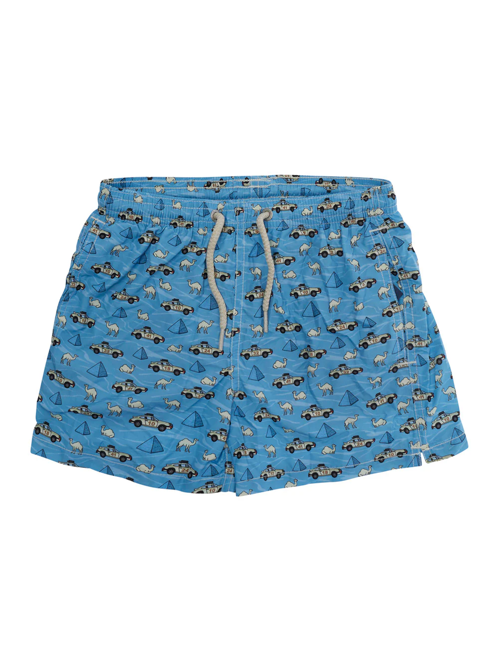 Mc2 Saint Barth Kids One-Piece Swimsuit Jean Lighting With Safari Motif Light Blue Beachwear