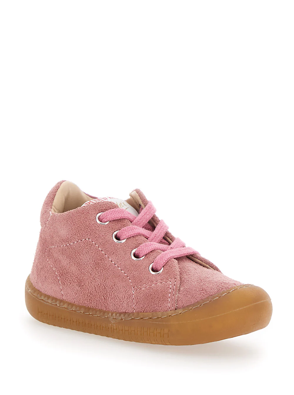 Pom D'Api Kids Pink Sneaker With Logo Printed On The Tongue Rubber Girl