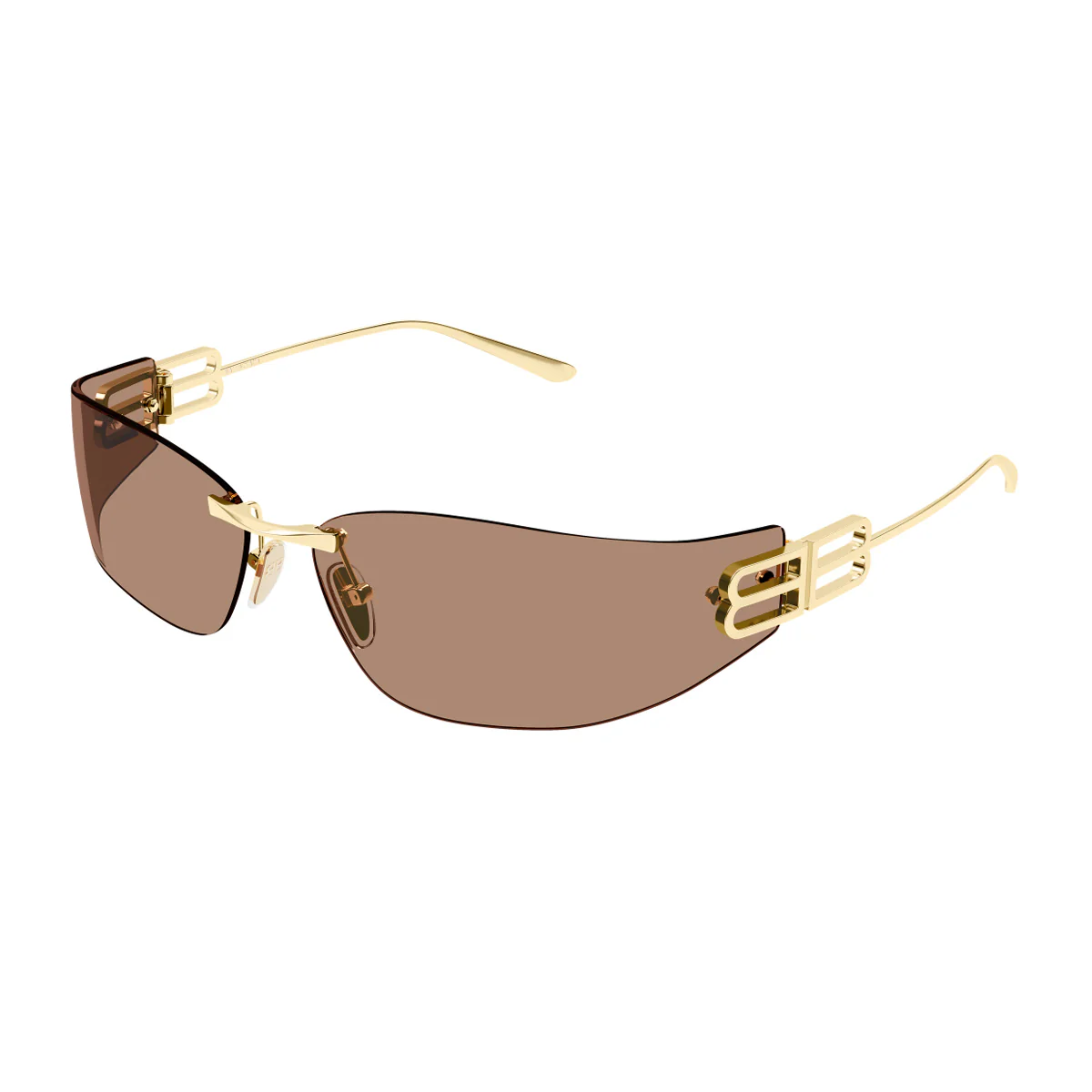 Balenciaga Bb0484s Linea Everyday 004 Gold Brown Oro Metal Occhiali Da Sole