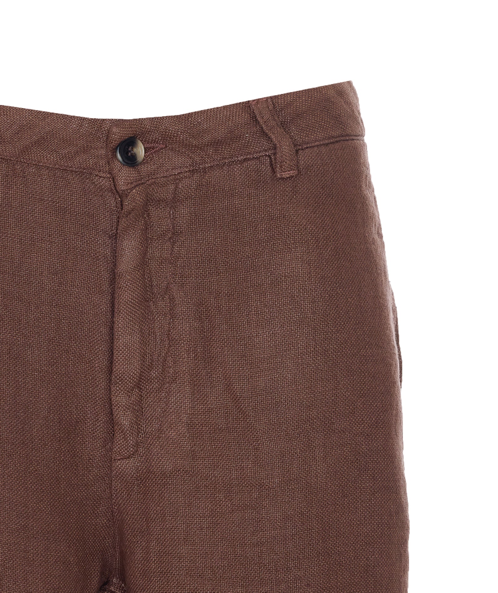 True Avenue Trousers Brown Linen