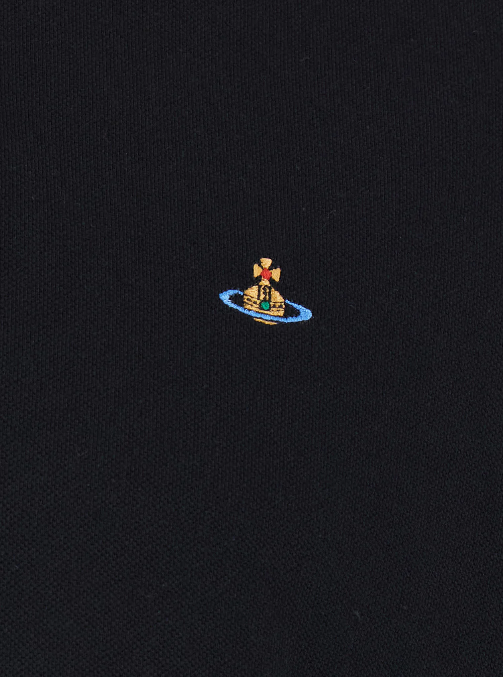 Vivienne Westwood black Polo with logo detail on the front in cotton man Tshirts And Shirts