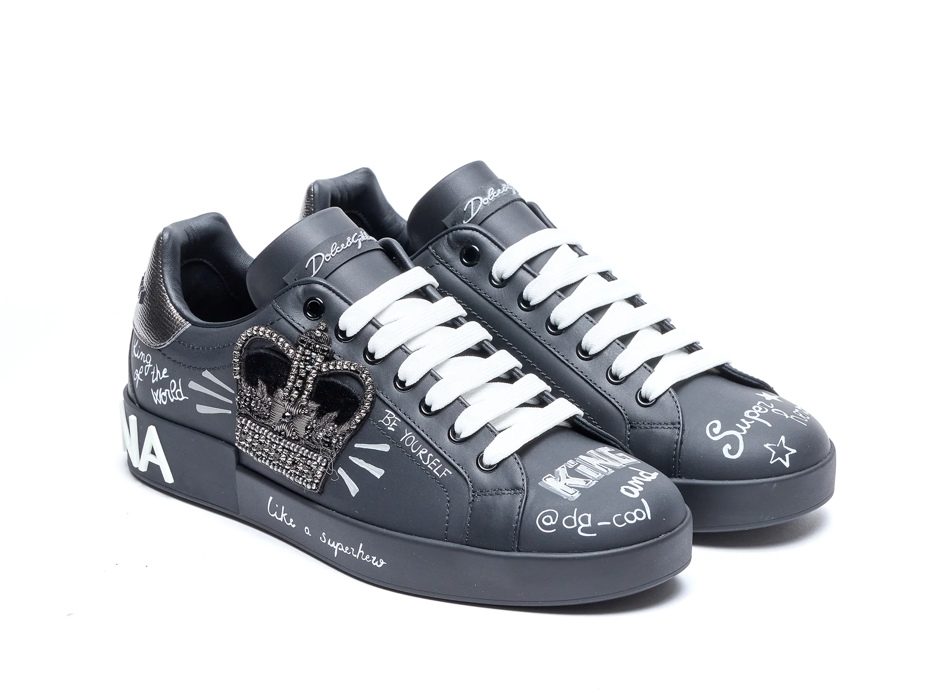 Dolce & Gabbana Sneakers Grey Leather And Fabric