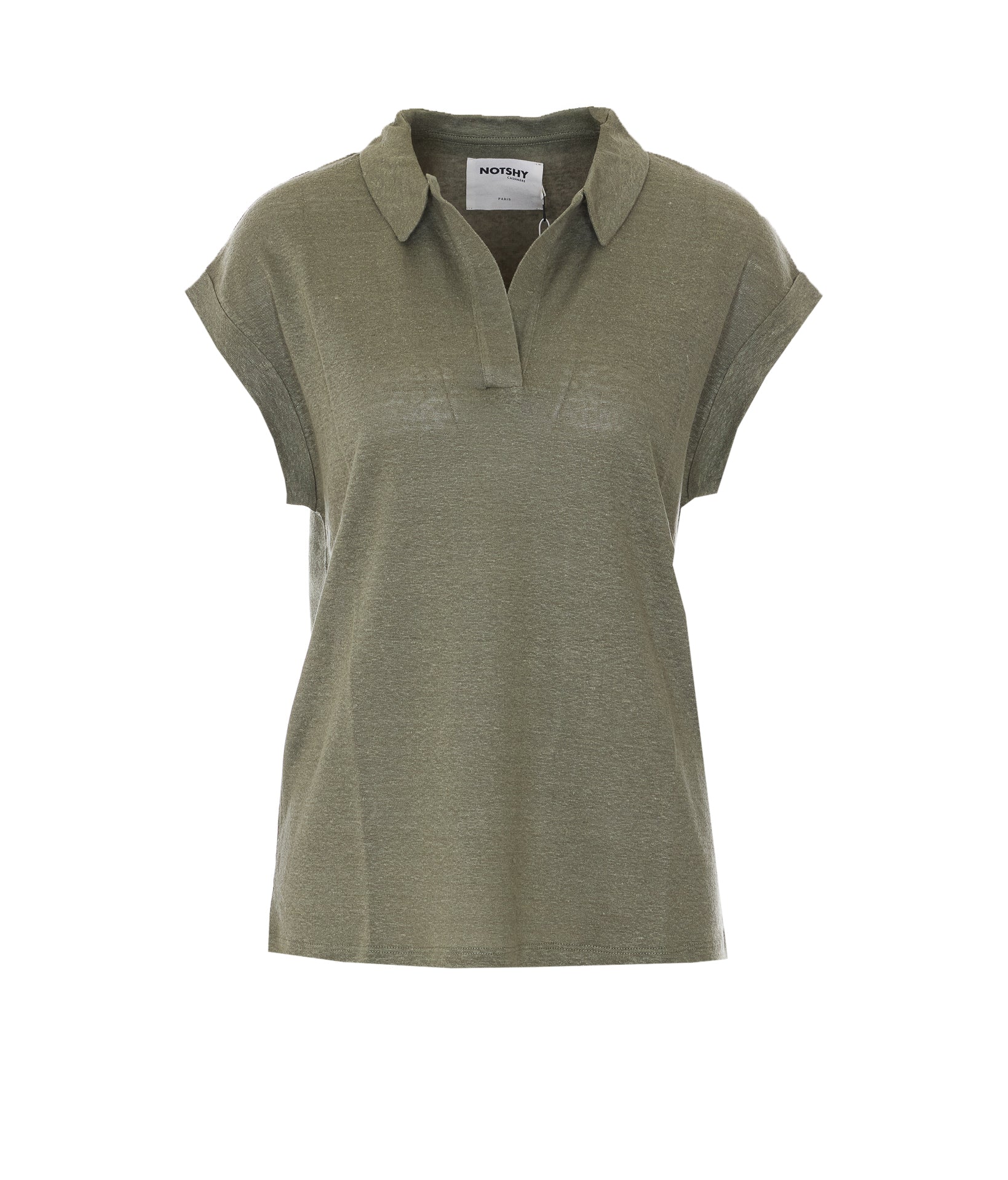 Not Shy T-Shirts And Polos Green Linen