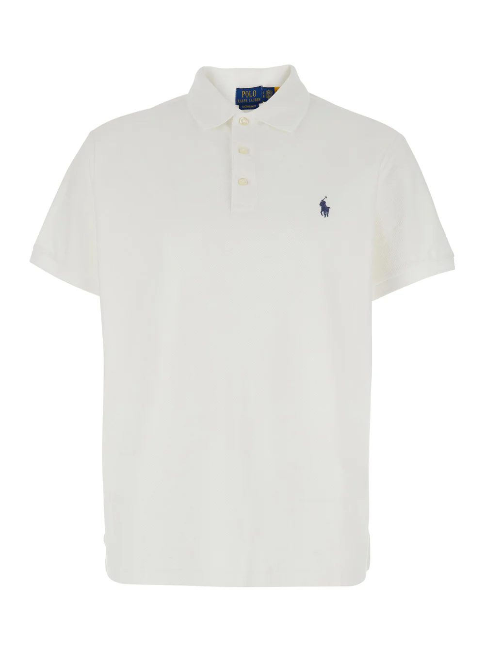 Polo Ralph Lauren White Polo with Classic Collar and Pony Embroidery on the Front in Cotton Man Tshirts Shirts