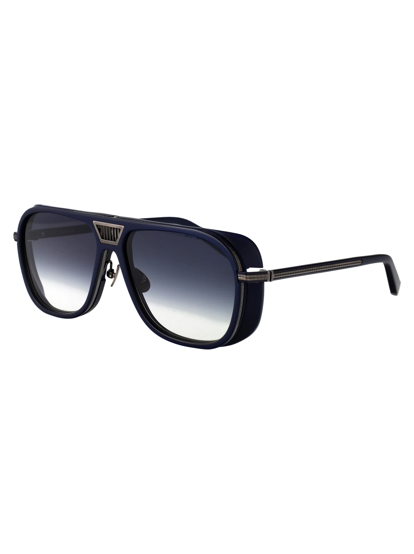 Matsuda M3023-V2.sg Antique Silver - Matte Navy Metal Sunglasses