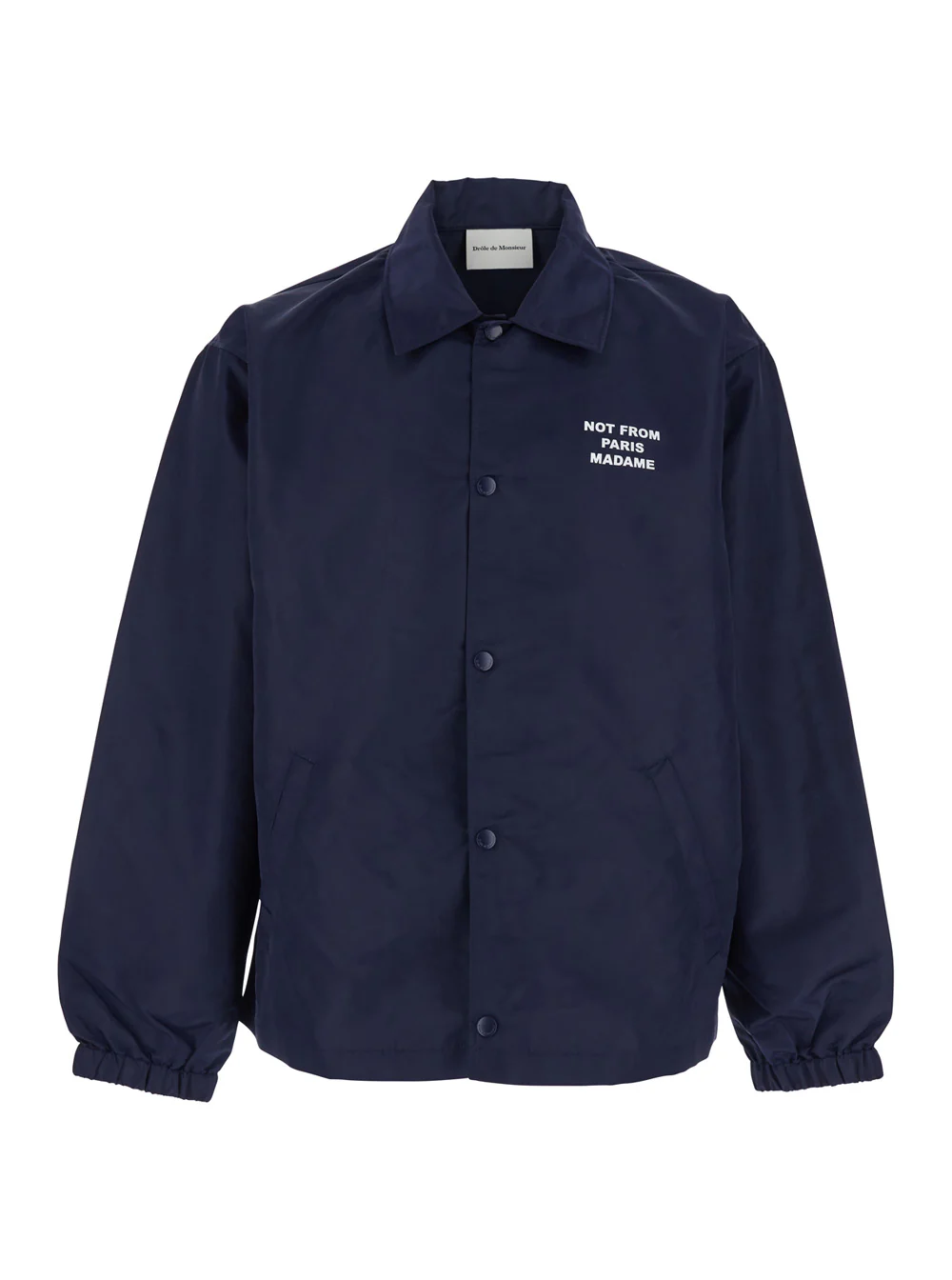 DrôLe De Monsieur Jacket La Veste Slogan With On Front And Back Tech Fabric Blue Men Blu Nylon