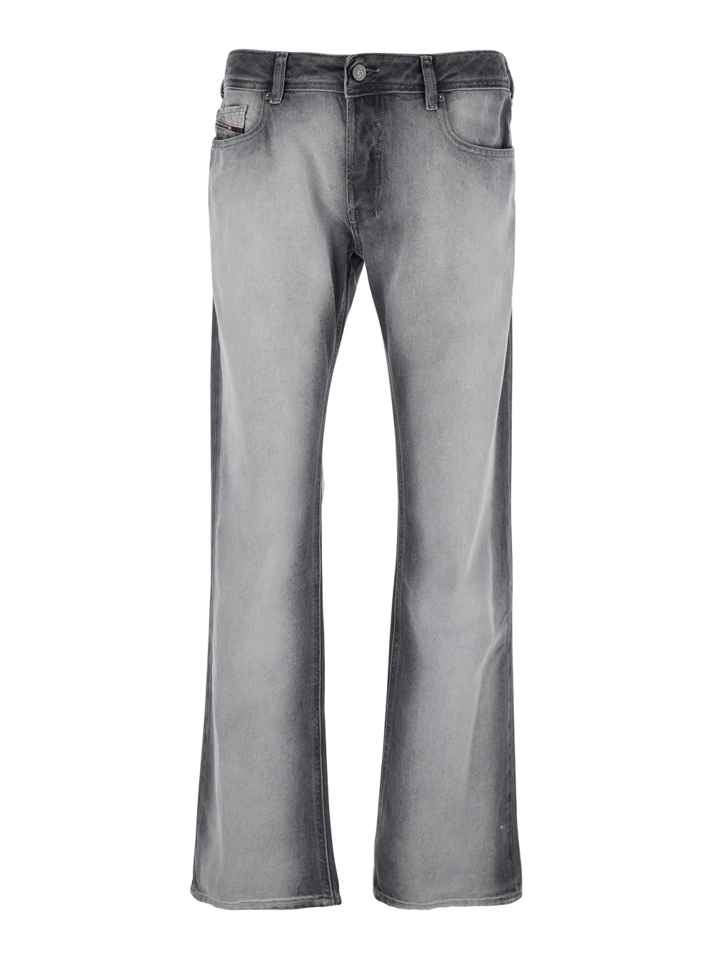 Diesel Gray Five-Pocket Jeans with Faded Effect for Men Grey Cotton Lyocell