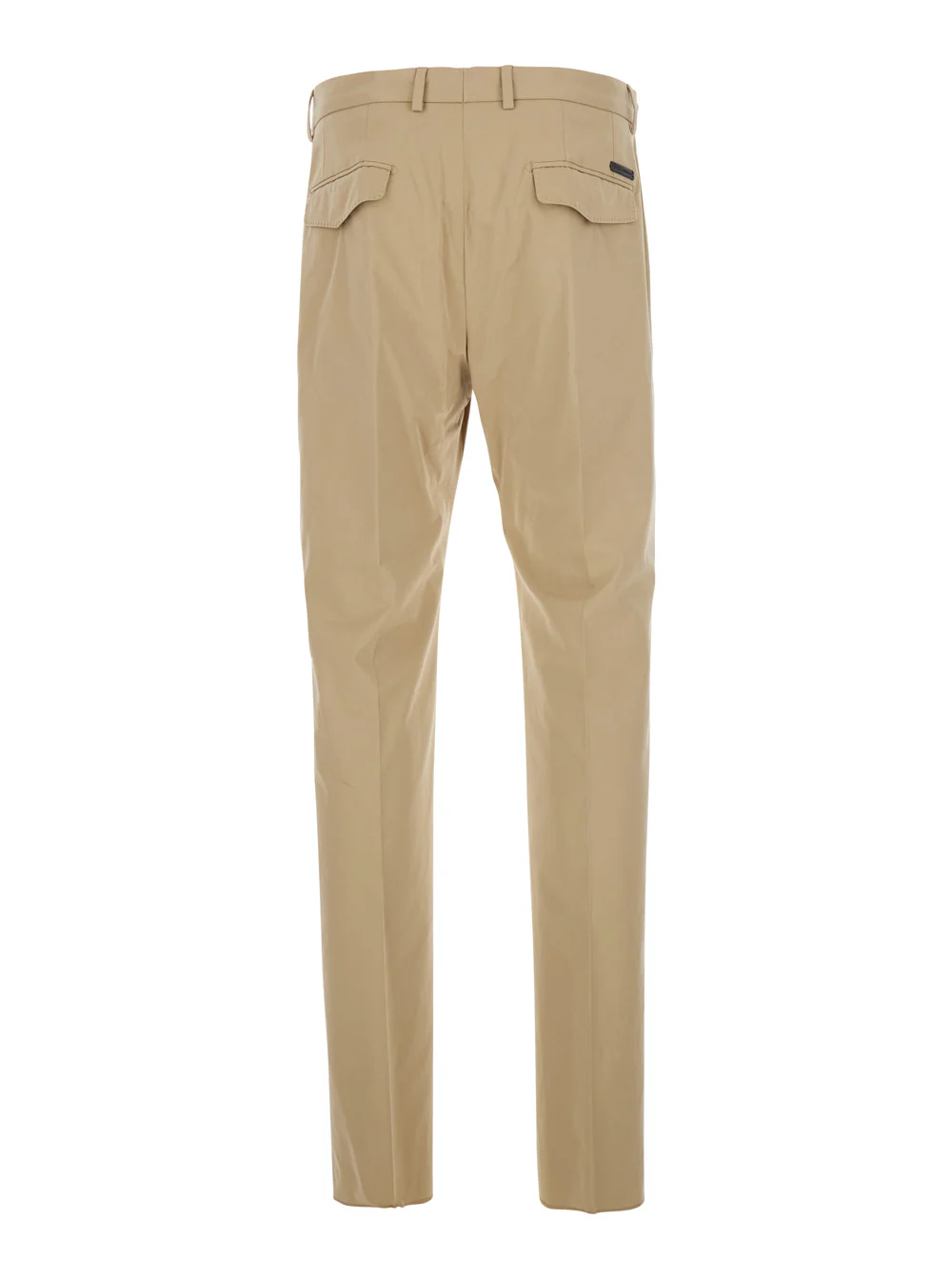 Dolce & Gabbana Beige Pants with Logo Patch on the Back in Cotton for Men Trousers