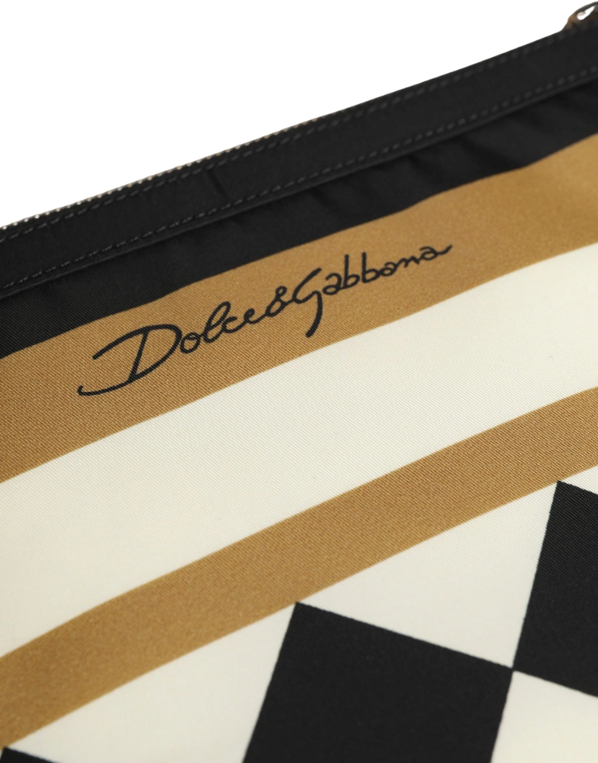 Dolce & Gabbana Multicolor Checkered Logo Print Nylon Clutch Borse Bag Acrylic